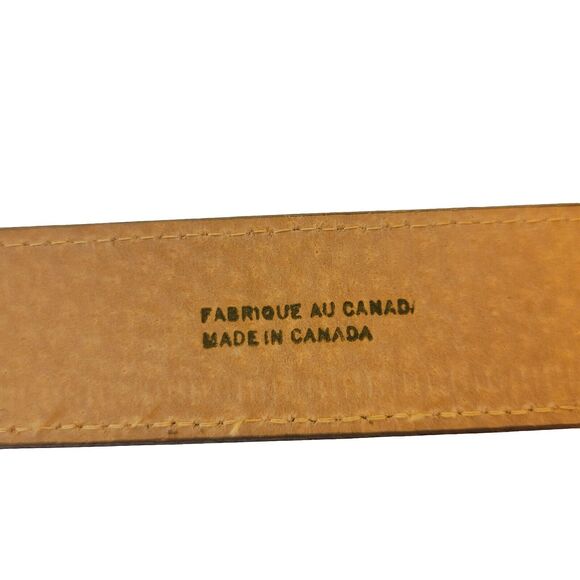 Ceinture Emmanuel Belt Hand Tipped Swirl Grain Leather Women Sz M - Picture 10 of 11